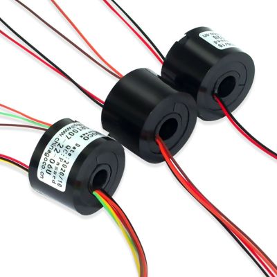 【HOT】∏◙㍿ Through-hole electric slip ring Conductive brush Hollow shaft with hole Dia.7mm 220v 2/4/6 channels SRT007-22-04U