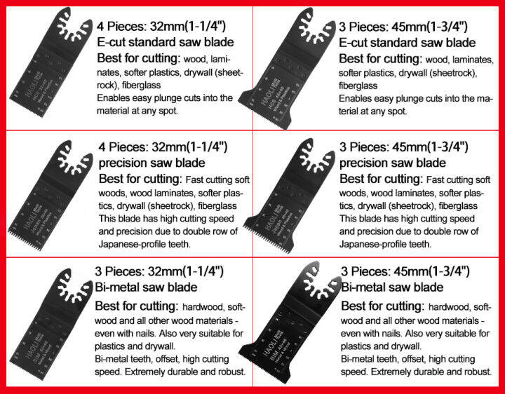 newone-20pcs-32-45mm-quick-change-oscillating-tool-saw-blades-for-black-amp-decker-dewalt-for-wood-working-multi-tool-saw-blades