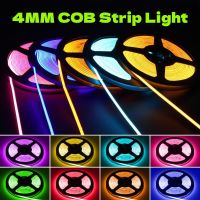 4mm Width COB LED Strip Lights Flexible Ultra Slim Colorful DC12V 480Led/M High Density Ribbon TV Backlight Linear Tape Lighting LED Strip Lighting