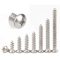 10/50pcs M1 M1.2 M1.4 M1.7 M2.2 M2.6 M3 M4 M5 M6 Mini 304 stainless steel Cross Phillips Pan Round Head Self tapping Wood Screw