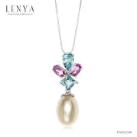 Lenya Jewelry  จี้เงินแท้ 925 ชุบด้วยทองคำขาว ประดับด้วยไข่มุก(Pearl) อเมทิส(Amethyst) และ บลูโทแพซ (Blue Topaz) ดีไซน์น่ารัก เพิ่มความหรูเล็กๆ ดีไซน์น่ารัก