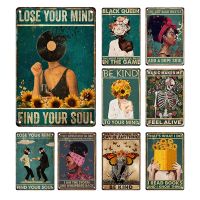 Lose Your Mind Find Your Soul Music Tin Sign Retro Nostalgic Metal Poster Inspirational Quote Art Prints Vintage Girls