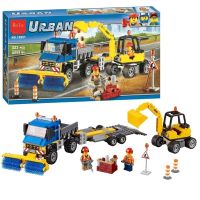 [LEGO] To assemble the lego city road sweeper truck car boy fancy assembled building blocks toys gifts