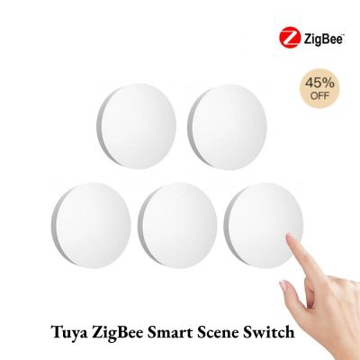 Tuya ZigBee Smart Scene Switch Wireless Multi-scene Linkage Smart Switch Battery Powered Auto WorkWith Smart Life Zigbee Devices