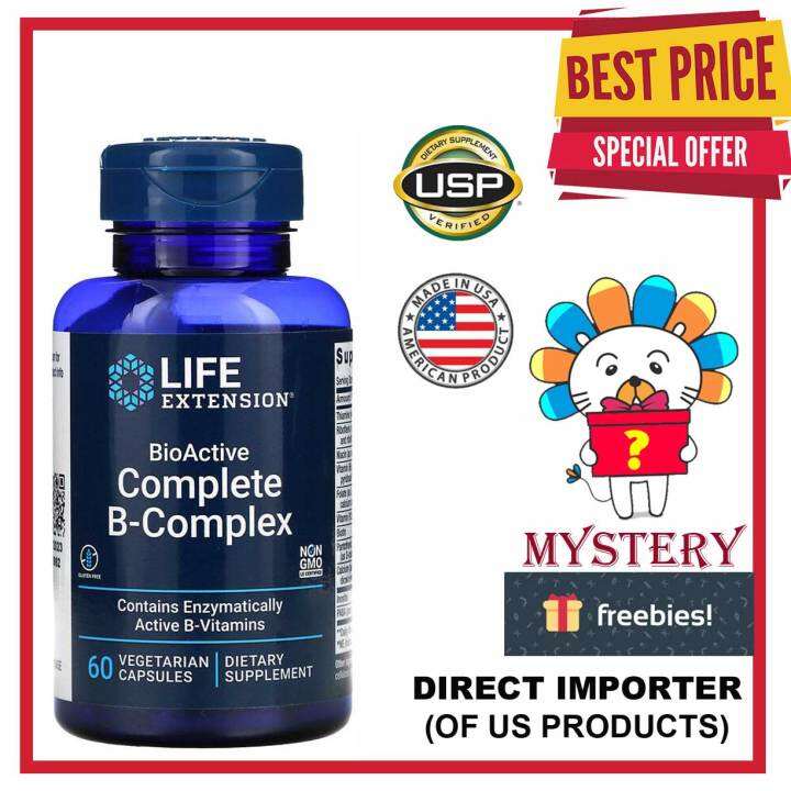 Life Extension, BioActive Complete B-Complex, 60 Vegetarian Capsules ...