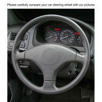 Black PU Artificial Leather Car Steering Wheel Cover for Honda Civic 6 EK CTR EK3 EK4 Civic Type R Sir EK9 1996 1997 1998–2000