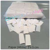 กระดาษตัด เปเปอร์ชู๊ต สีขาว แบบไม่เงา  ขนาด  2 × 5 ซม. / 1 กิโลกรัม Confetti Paper Shoot  Non Metallic White Color Size 2 x 5 cm /  1 kg