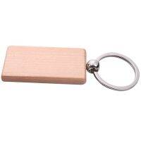 “：{+ 60Pcs Blank Rectangle Wooden Key Chain DIY Wood Keychains Key Tags Can Engrave DIY Gifts