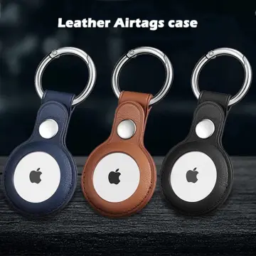 Cute Cartoon Bear Leather KeyRing For Apple Airtag GPS Case