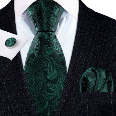 ZF Fashion สีเขียวหรูหรา Solid100 % ของขวัญเนกไทไหมสำหรับผู้ชายชุดสูทผูกลายเรขาคณิตสำหรับงานแต่งงานเนคไทแบร์รี่หวังหูกระต่ายและผ้าเช็ดหน้าลายพรางทหาร LN-5317ทางธุรกิจ