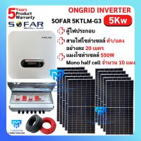 ขายดี!!! ชุดออนกริด SOFAR Inverter พร้อมตู้ไฟประกอบ แผงโซล่า และสายไฟ   รวม CT กันย้อน+ wifi ผ่านลิสการไฟฟ้า ชุดพร้อมสำหรับติดตั้ง ติดตั้งเองได้