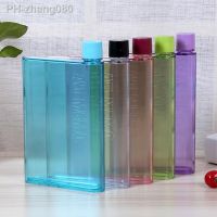 NEW A5 A6 Paper Cup Flat Water Bottle 350/420ml Clear Book Portable Paper Pad Water Bottle Flat Drinks Kettle Notebook Bottle