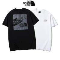 เสื้อยืดแขนสั้นสำหรับผู้ชายและผู้หญิงTHE NORTH FACE T-shirt classic logo O-neck short-sleeved printing outdoor ins wind cotton  คอกลม