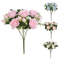 E2Artificial Rose Flowers Faux Flowers Flowers Holding Flowers for DIY Home Garden Wedding Party Decor