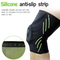 1pcs Compression Knee Support Brace Patella Protector Knitted Silicone Spring Leg Sleeve For Basketball Volleyball Knee Pads