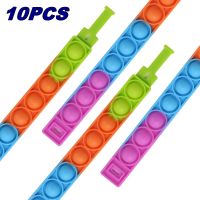 10pcs fidget bubble simple dimple toy pop anti stress relief colorful silicone bracelet anxiety sensory for autism adhd children