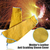 1 Pair Professional Welder Arm Sleeve Welder Cowhide Leather Stitched Protect Welding Fireproof Sleeve Heat Insulation