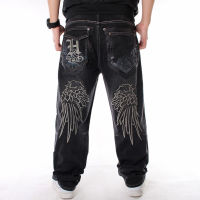 Nanaco Man Loose Baggy Jeans Hiphop Skateboard Denim Pants Street Dance Hip Hop Rap Male Black Trouses Chinese Size 30-46