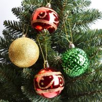 Christmas ball ornament Christmas tree pendant 6CM boxed Christmas ball gold red green plastic ball ornament Christmas gift