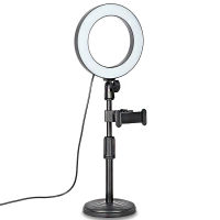 capsaver LED Ring Light Desktop Live Light USB Fill Lamp Dimmable with Phone Holder Tripod 5600K Adjustable for Phone Selfie