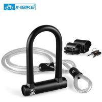 INBIKE Bike U Lock Anti-theft MTB Road Bike Bicycle Lock Cycling Accessories Heavy Duty Steel Security Bike Cable U-Locks Set Locks