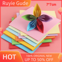 Ruyie กระดาษโอะริงะมิ100x10สีกระดาษพับสองด้านสีสันสดใสงานฝีมือศิลปะ DIY