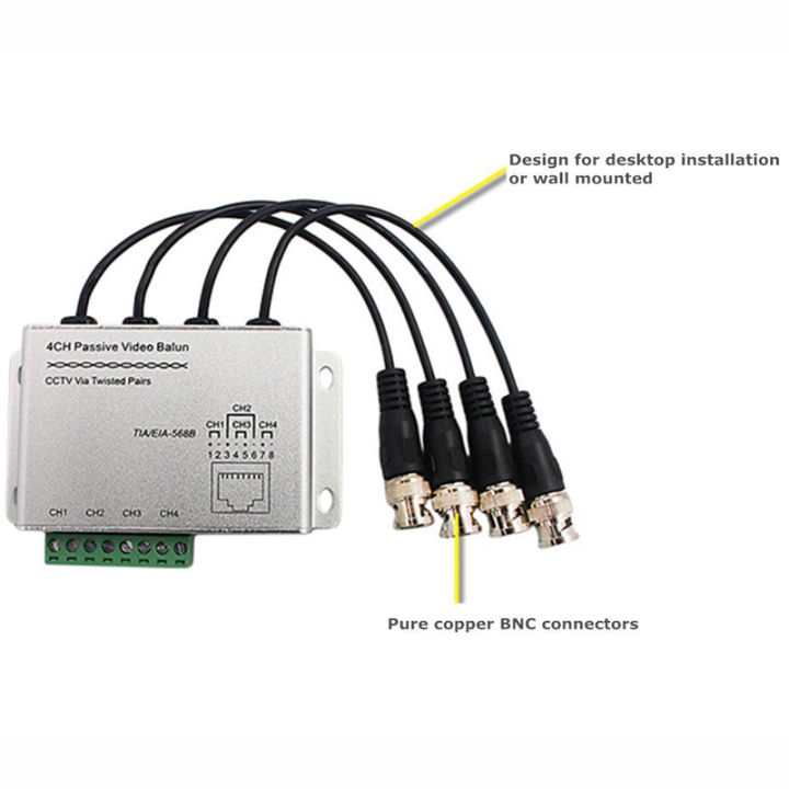 pripaso-4-ch-720p1080p-hd-passive-video-balun-cctv-camera-transceiver-bnc-to-cat5e-rj45-utp-cable-converter-4ch-video-balun