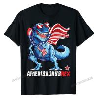 ไดโนเสาร์4th กรกฎาคมเด็กเด็กผู้ชาย Amerisaurus T Rex ตลกเสื้อยืดผ้าฝ้ายยุโรปเสื้อใหม่ล่าสุด Mens T เสื้อปกติคุณภาพสูงเสื้อยืด