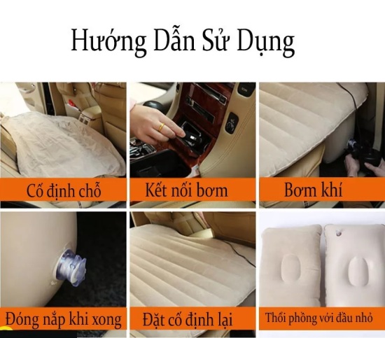 Đệm hơi ô tô chính hãng vải dù nhung dành cho xe từ 4 đến 7 chỗ - ảnh sản phẩm 4