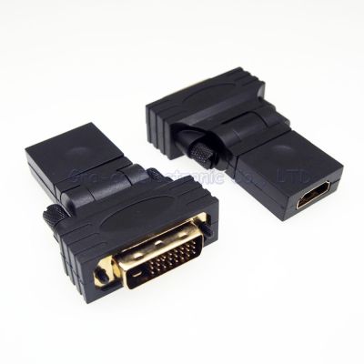 ☂ 2pcs/lot DVI to HDMI adapter DVI24 1 Male to HDMI Female 360 degree rotation HD connector