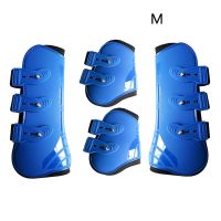 ：&amp;gt;?": Outdoor Farm Equestrian Horse Leg Boots Training Front Hind Adjustable Brace PU Leather Guard Durable Riding Protection Wrap