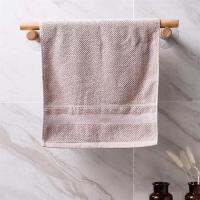 1PC Simple Towel Rack Wooden Single Towel Bar No Punch Storage Rack Towel Hanger for Bathromm Kitchen Home (3045CM)