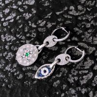 Ladies S925 Sterling Silver Earrings Sailor Ring Asymmetric Evil Eye Luxury Brand Monaco Jewelry Gift New Collection