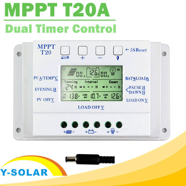 LCD Display 20A MPPT 12V24V Solar Panel Battery Regulator Charge ...