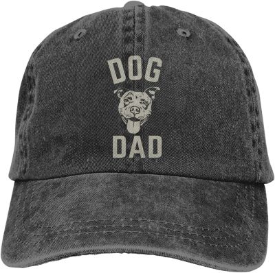 Dog Dad Baseball Cap for Men Women Adjustable Classic Vintage Washed Cotton Denim Trucker Hat for Running Outdoor Activities