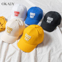 OKADY ตัวอักษรใหม่เทรนด์ Topi Bordir หมวกเด็กฉบับภาษาเกาหลีหมวกเบสบอลฮิปฮอปเด็กๆลำลอง