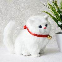 ☑﹊❖ Simulation cat plush toy doll kawaii cat model childrens toys animal home decoration kids girl gifts new