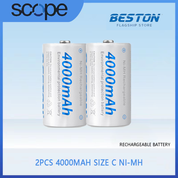 2-12pcs Beston 4000mAh C size 1.2V Rechargeable NI-MH Battery Pack | Lazada