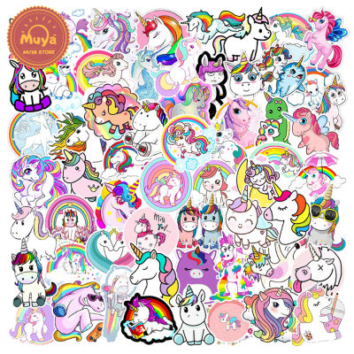 MUYA 100pcs Unicorn Stickers Cute Rainbow Stickers Waterproof Vinyl Stickers for Laptop