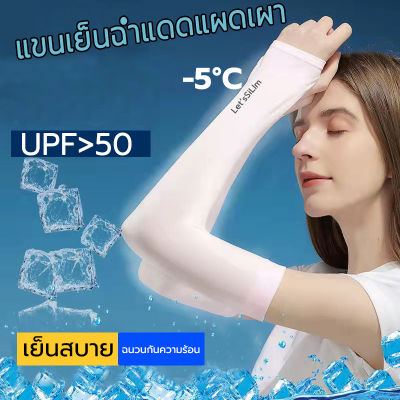 ปลอกแขนกันแดด UV  แบบสวมนิ้ว 1 คู่ ส่งไว เนื้อนิ่มเย็นสบาย กันแสง UV99% protection sleeve