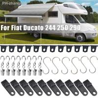 For Fiat Ducato Van Motorhome RV Awning Hooks Lights Camping Hangers S Shaped Accessory Set Camping Tent Clamp Tarp Clips Buckle