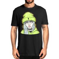 Hot sale Billie Eilish graphic Mens 100% Cotton Round Neck Short Sleeve T-Shirt  Adult clothes