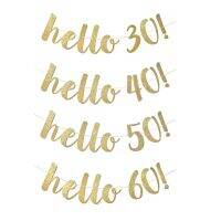 1set Gold Glitter 30 40 50 60 Celebration Birthday Garland Hen Bachelorette Decoration Supplies