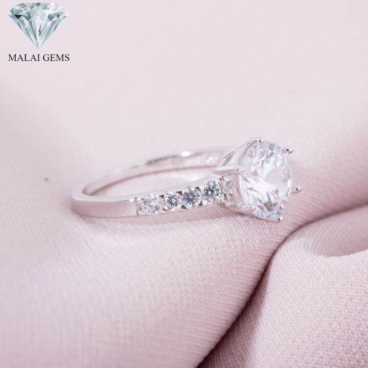 malai-gems-แหวนเพชร-เงินแท้-925-เคลือบทองคำขาว-ประดับเพชรสวิส-cz-รุ่น221-r9103-แถมกล่อง-แหวนเงินแท้-แหวนเงิน