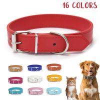 ✸❁♂ Solid Color Leather Dog Collar Adjustable Cat Necklace Puppy Neck Strap Suitable For Medium And Small Dogs Pet Supplies XS-XL