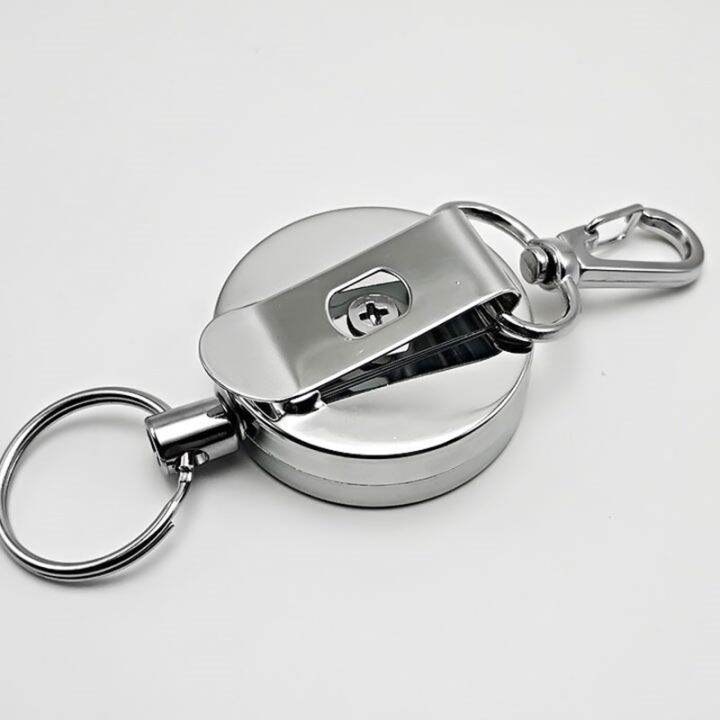 metal-retractable-pull-key-ring-id-badge-holder-name-tag-card-holder-recoil-reel-belt-clip-gift-office-supplies