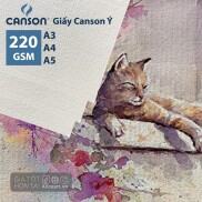 Giấy vẽ màu nước, gouache CANSON Ý Truyền Thống 220gsm vân ngang Rẻ