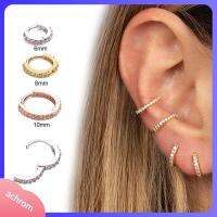 ACHROM 1PC 6/8/10mm ซิลเวอร์ โกลด์ โรสโกลด์ Daith Conch Snug ต่างหูฮักกี้ฮูป แหวนจมูก เครื่องประดับร่างกาย CZ เจาะหู