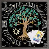 Divination Sun and Moon Tarot Altar Butaro Mat Tarot Tarot Accessories Tree of Life Tarot Card Cloth Witchcraft Table Cloth