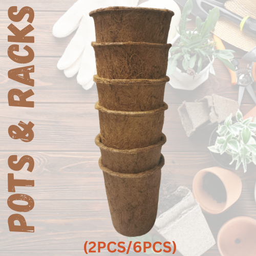 NATURAL COCO FIBER POTS / Round Large Coco Pots for Hanging Indoor and